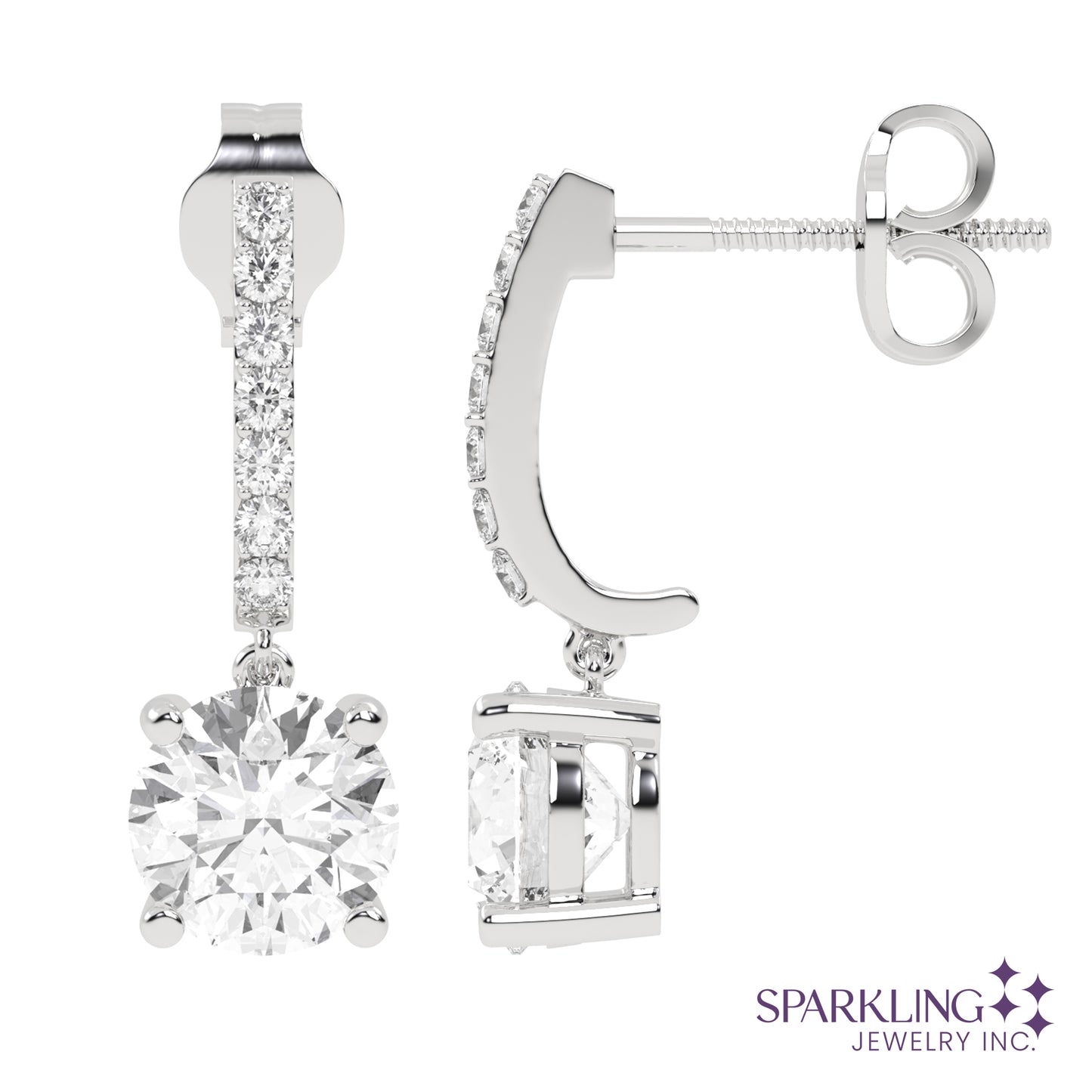 Dangling Round Hoop Earrings
