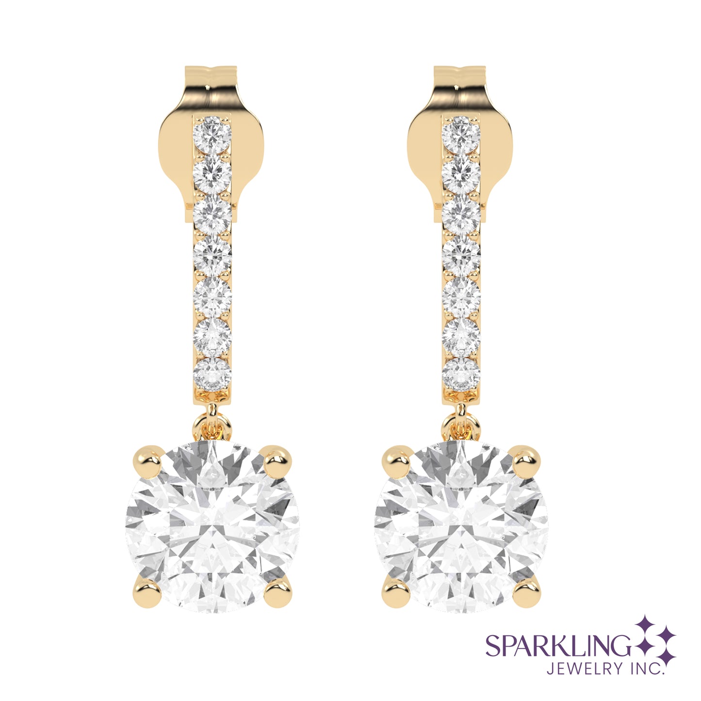 Dangling Round Hoop Earrings