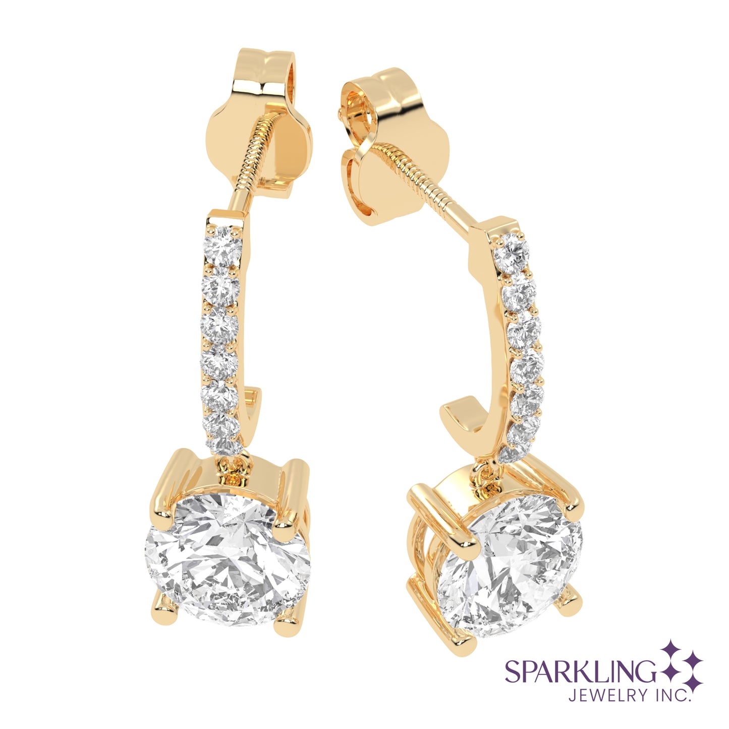 Dangling Round Hoop Earrings