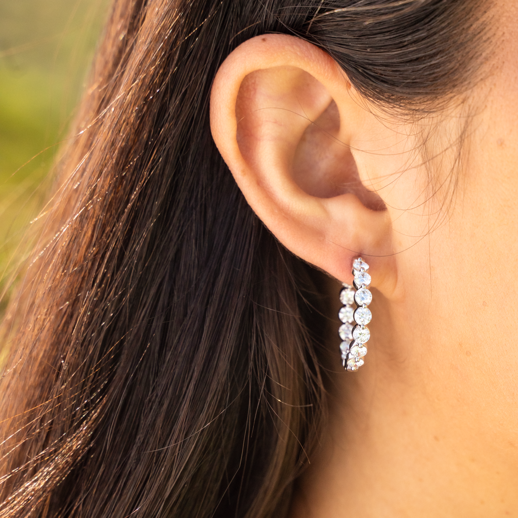 Small Diamond Hoop Earrings
