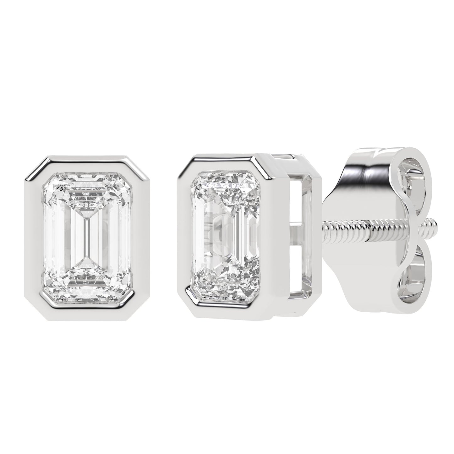 Bezel Emerald Studs
