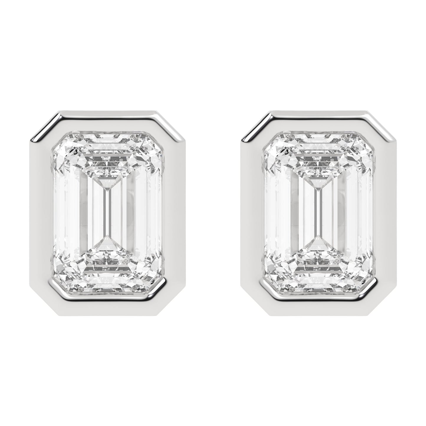 Bezel Emerald Studs