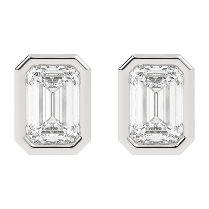 Bezel Emerald Studs
