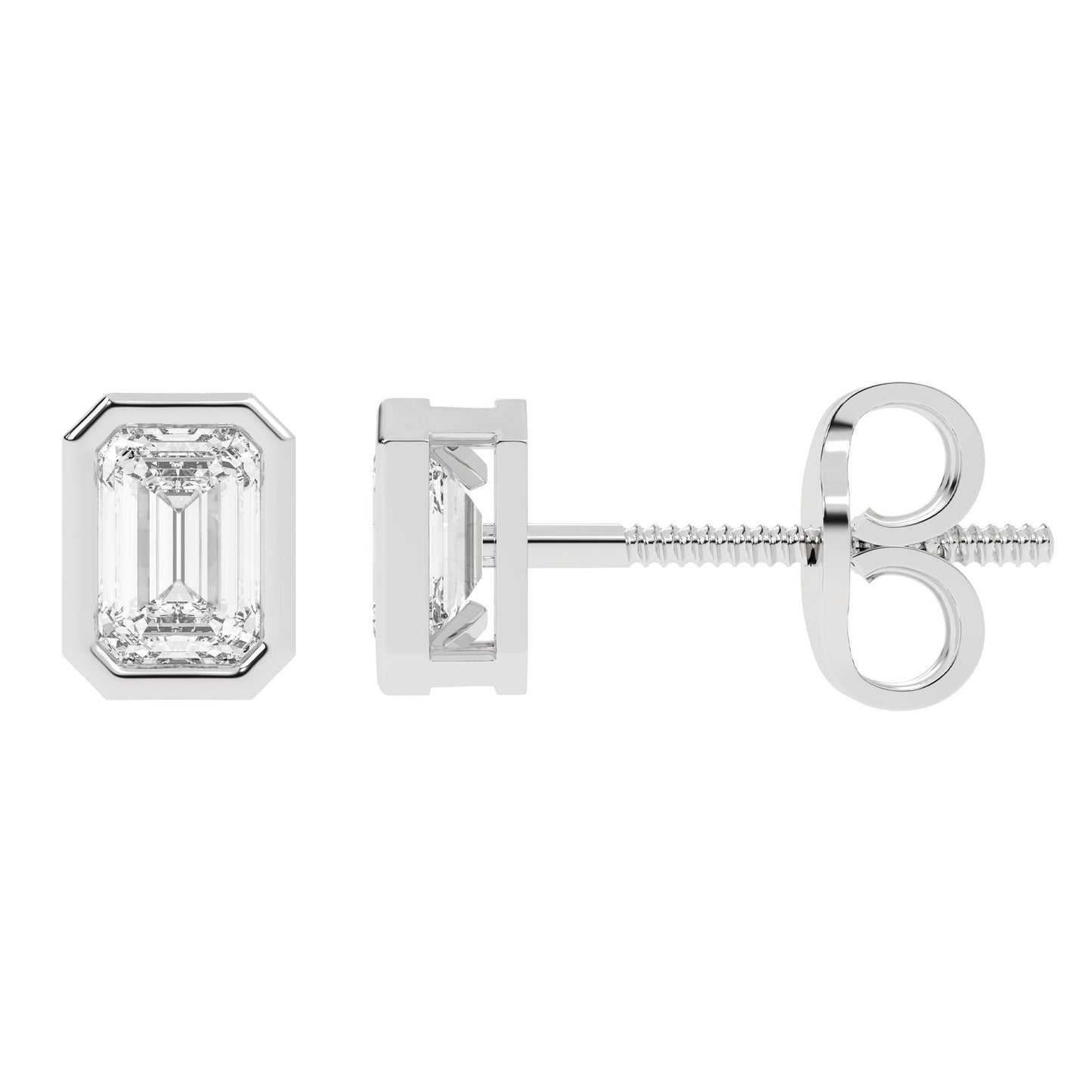 Bezel Emerald Studs