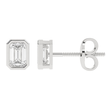 Bezel Emerald Studs