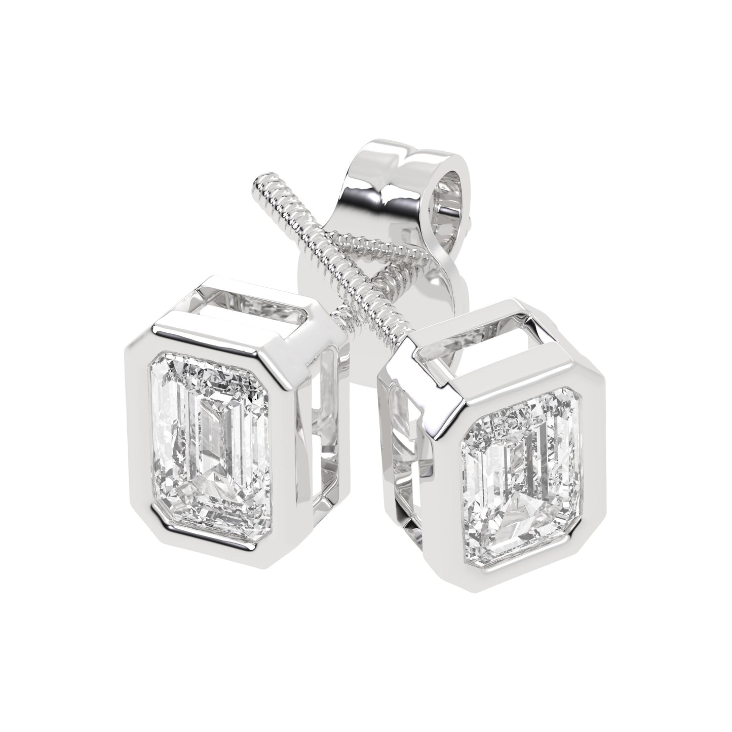 Bezel Emerald Studs