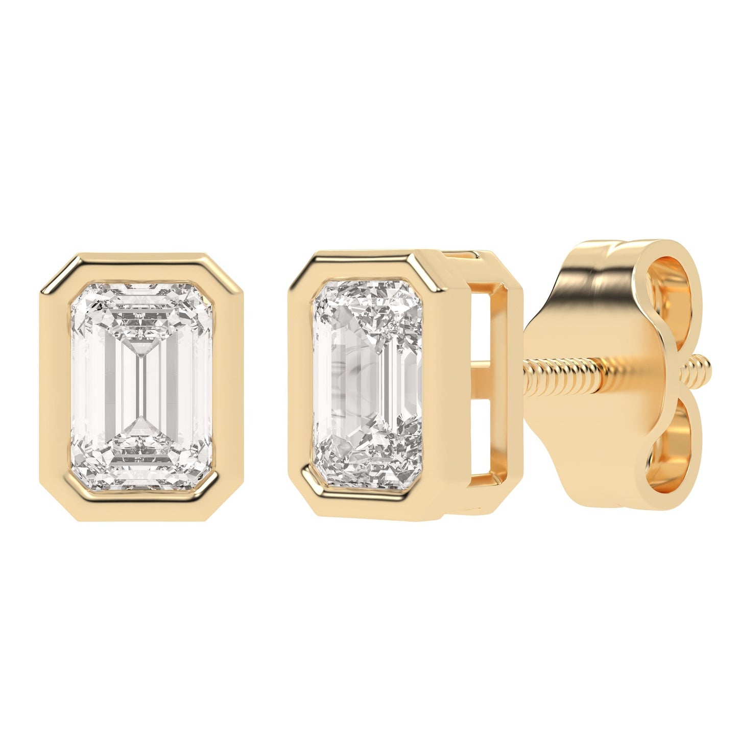 Bezel Emerald Studs