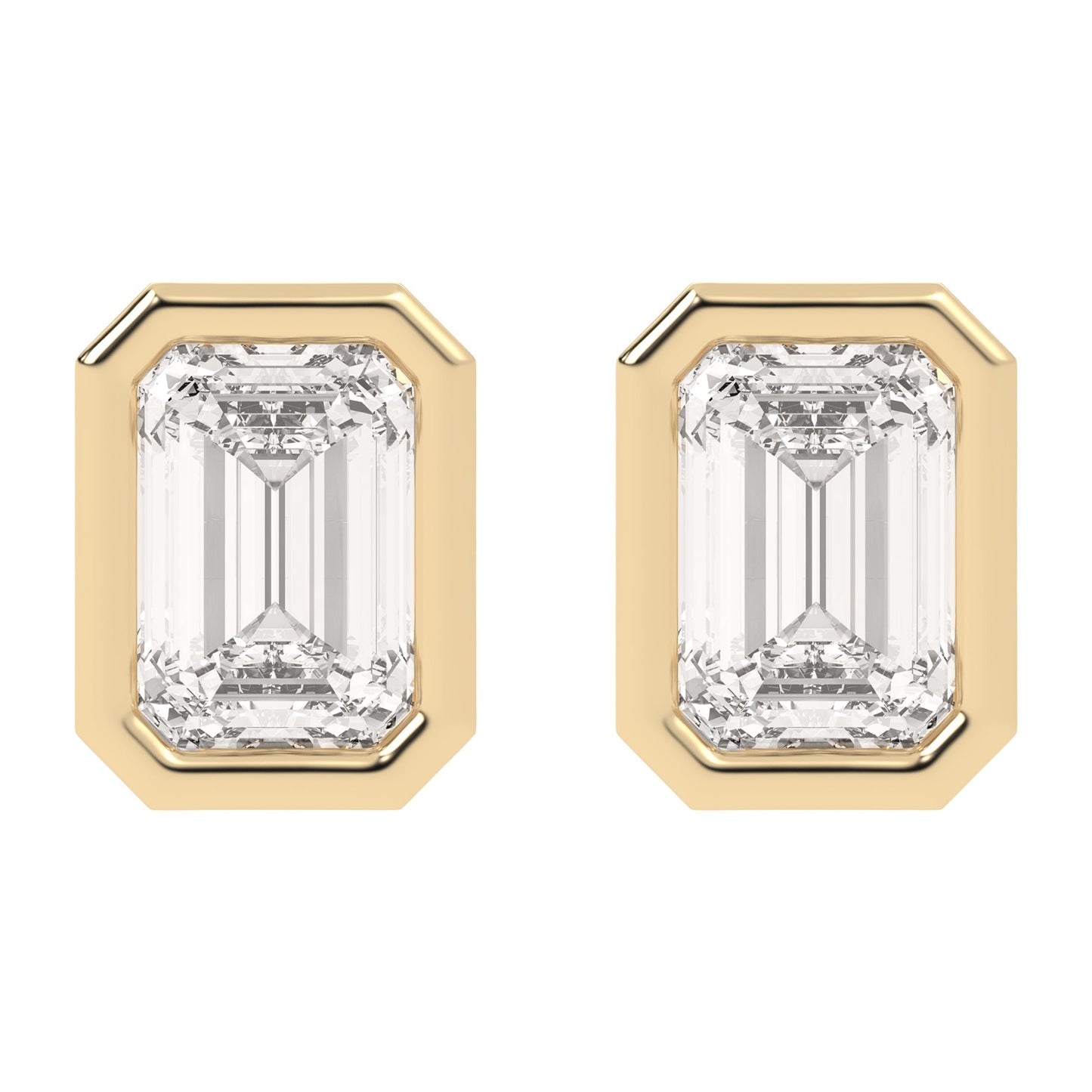 Bezel Emerald Studs