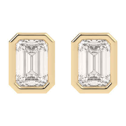 Bezel Emerald Studs