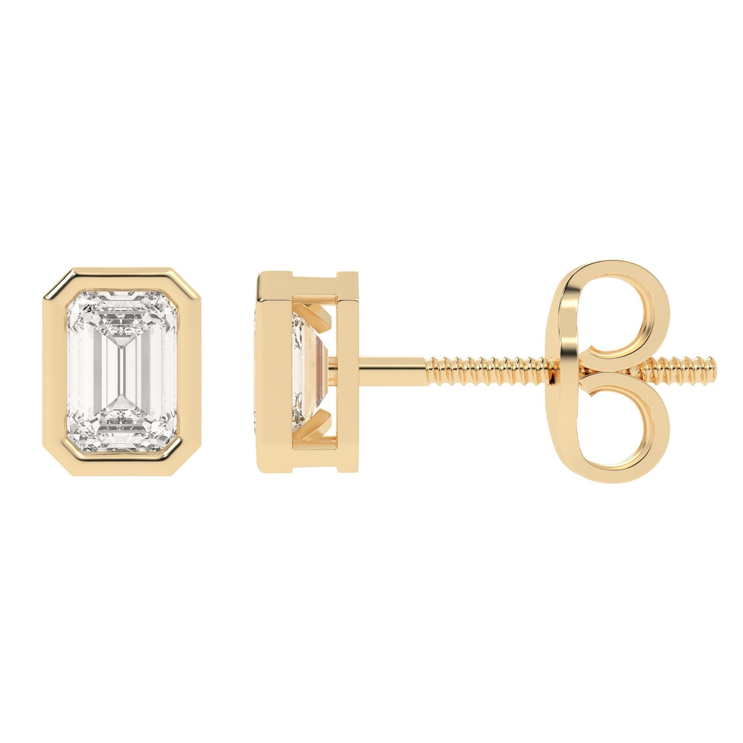 Bezel Emerald Studs