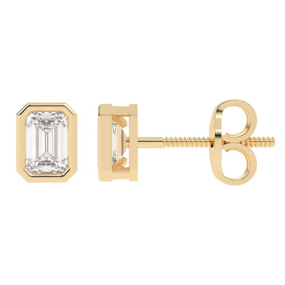 Bezel Emerald Studs