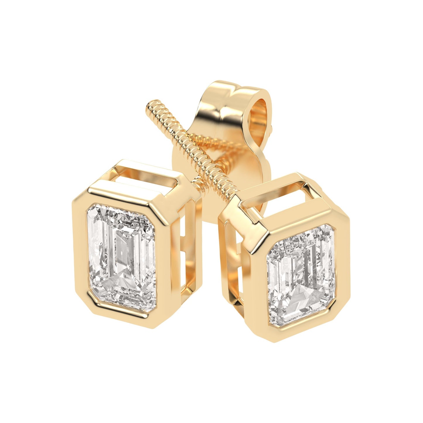 Bezel Emerald Studs