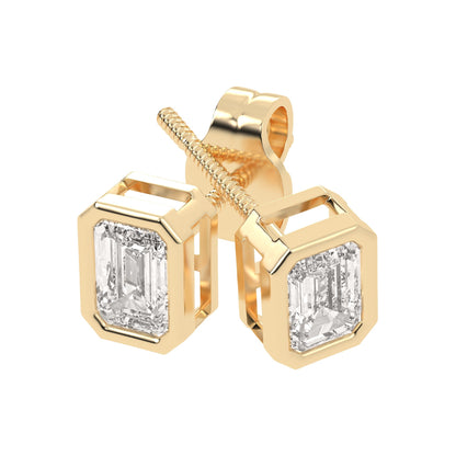 Bezel Emerald Studs