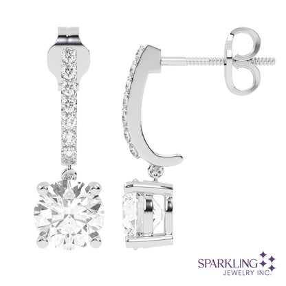 Dangling Round Hoop Earrings