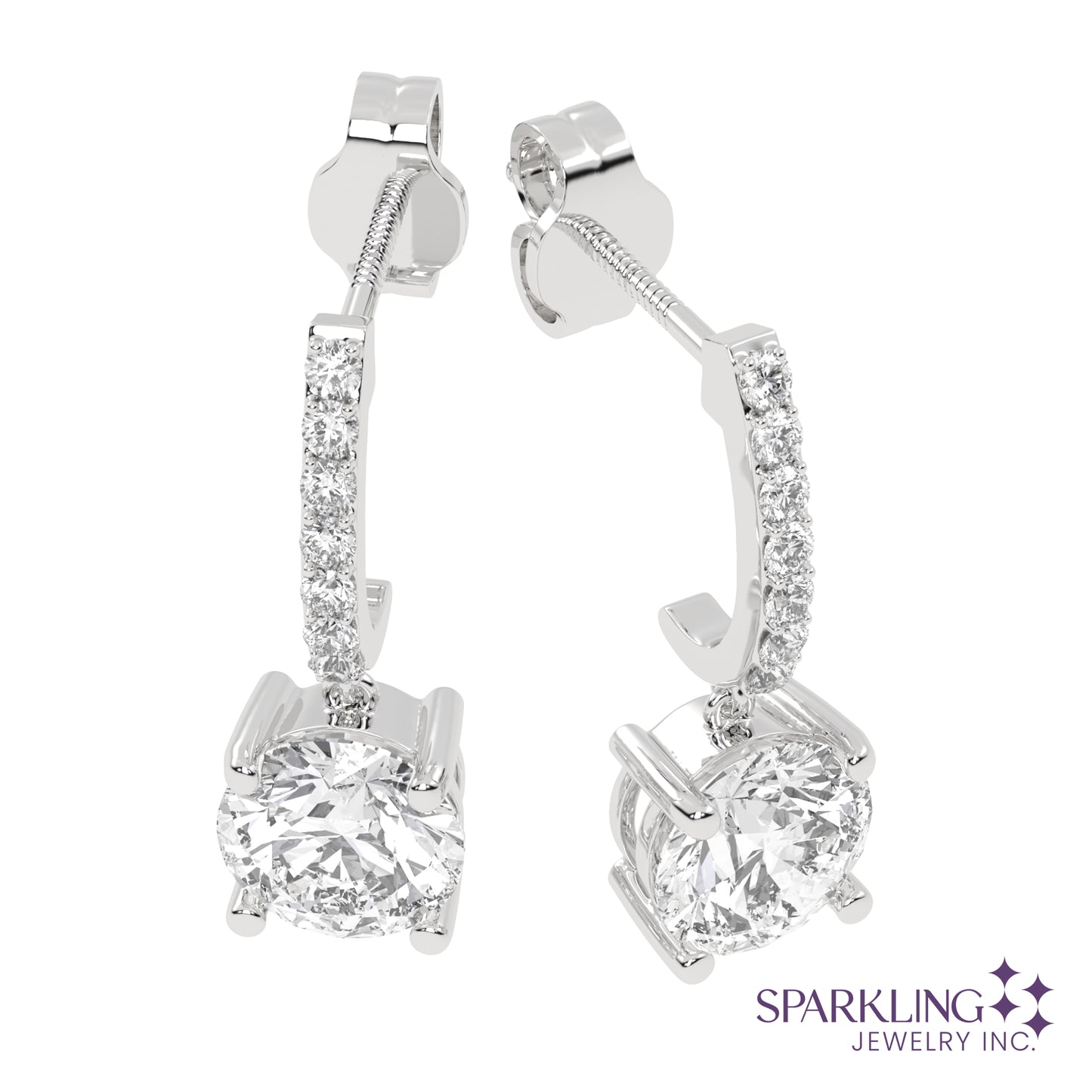 Dangling Round Hoop Earrings