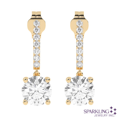 Dangling Round Hoop Earrings