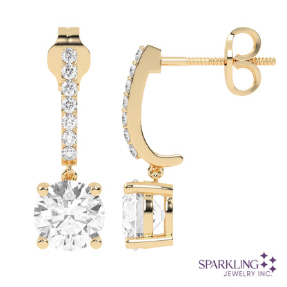 Dangling Round Hoop Earrings
