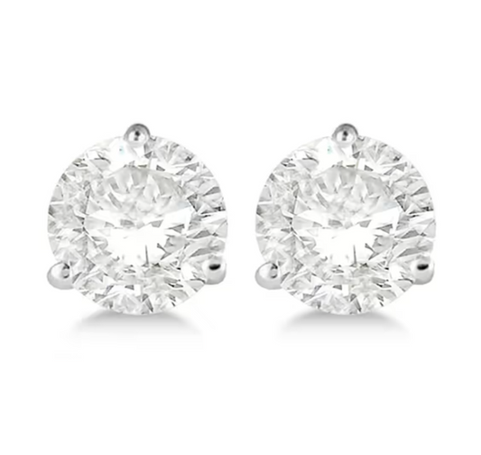 Stud Diamond Earrings 1 CT - Gold