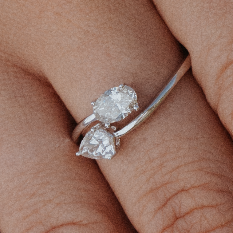 Twin Flame Diamond Ring